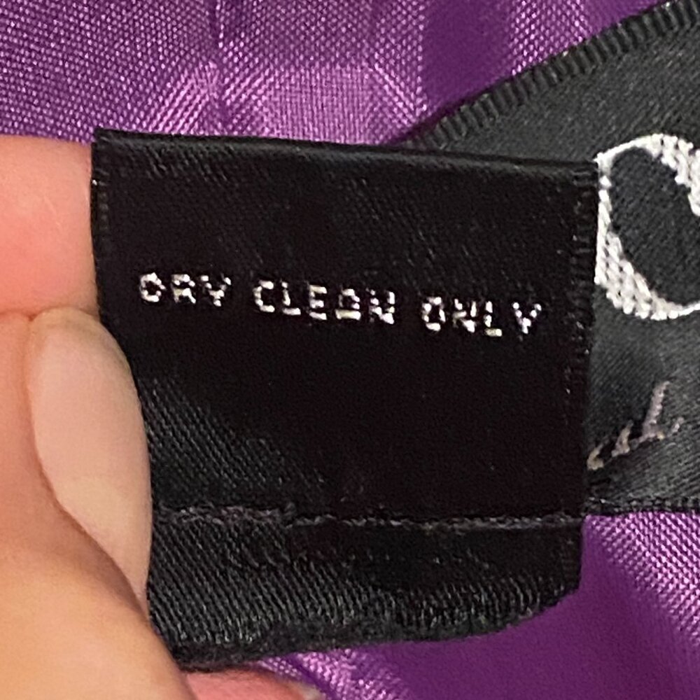 ADOLFO International Purple Lined Blazer Linen One Button Women's Size (12) - Picture 8 of 8